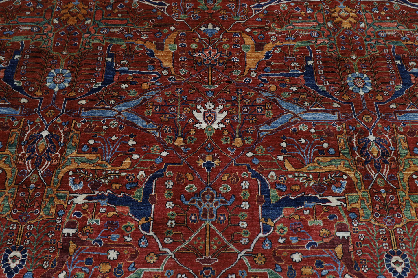 363 x 450 cm | Bidjar Red Afghan Tribal Hand Knotted Natural Veg Dye Wool Carpet