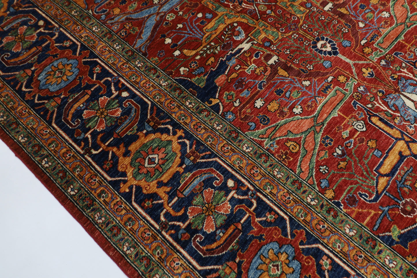 363 x 450 cm | Bidjar Red Afghan Tribal Hand Knotted Natural Veg Dye Wool Carpet
