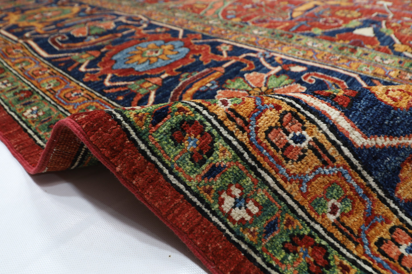363 x 450 cm | Bidjar Red Afghan Tribal Hand Knotted Natural Veg Dye Wool Carpet