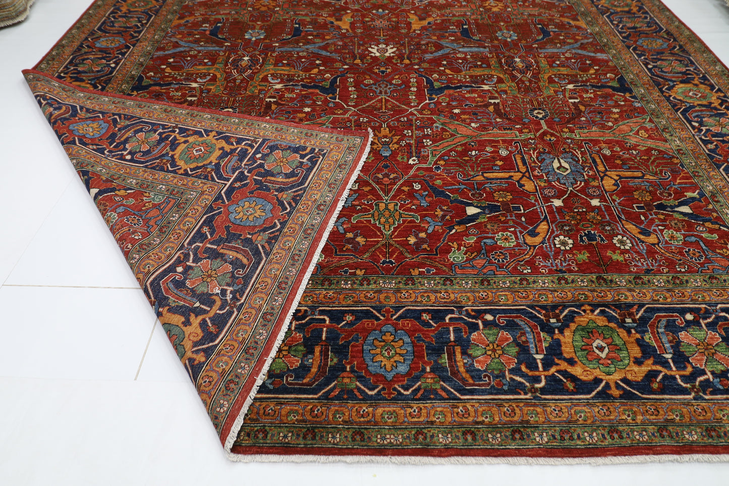 363 x 450 cm | Bidjar Red Afghan Tribal Hand Knotted Natural Veg Dye Wool Carpet