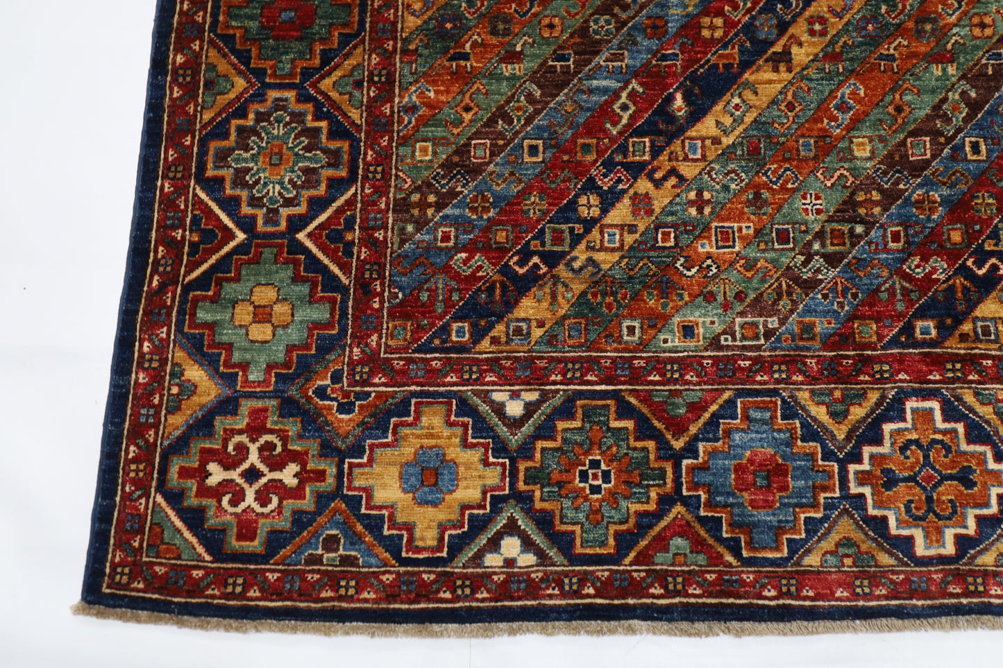 175 x 242 cm | Afghan Tribal Hand Knotted Veg Dye Wool Carpet
