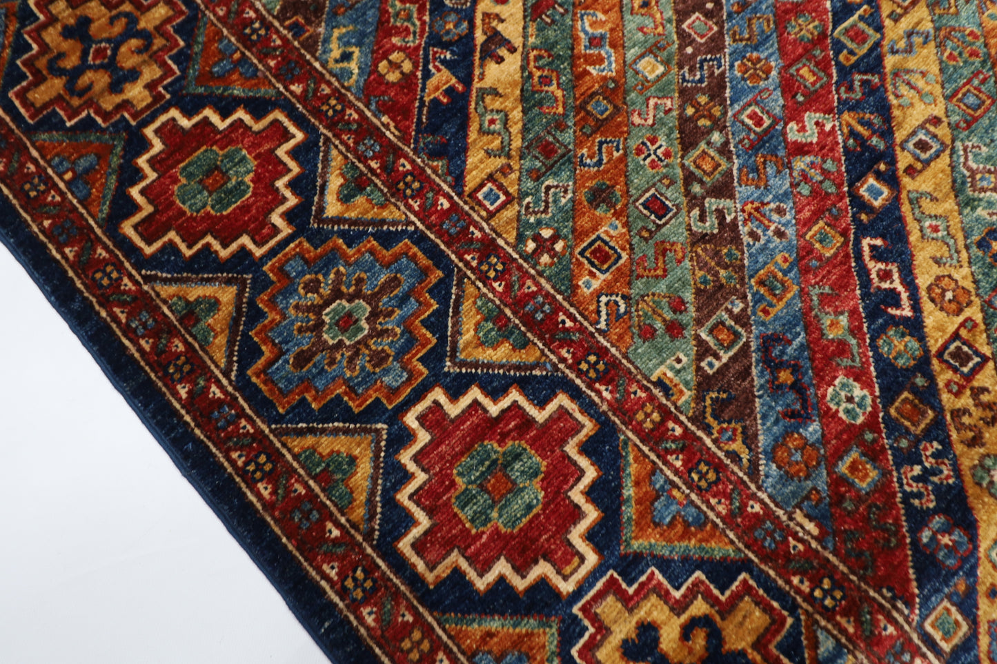 175 x 242 cm | Afghan Tribal Hand Knotted Veg Dye Wool Carpet
