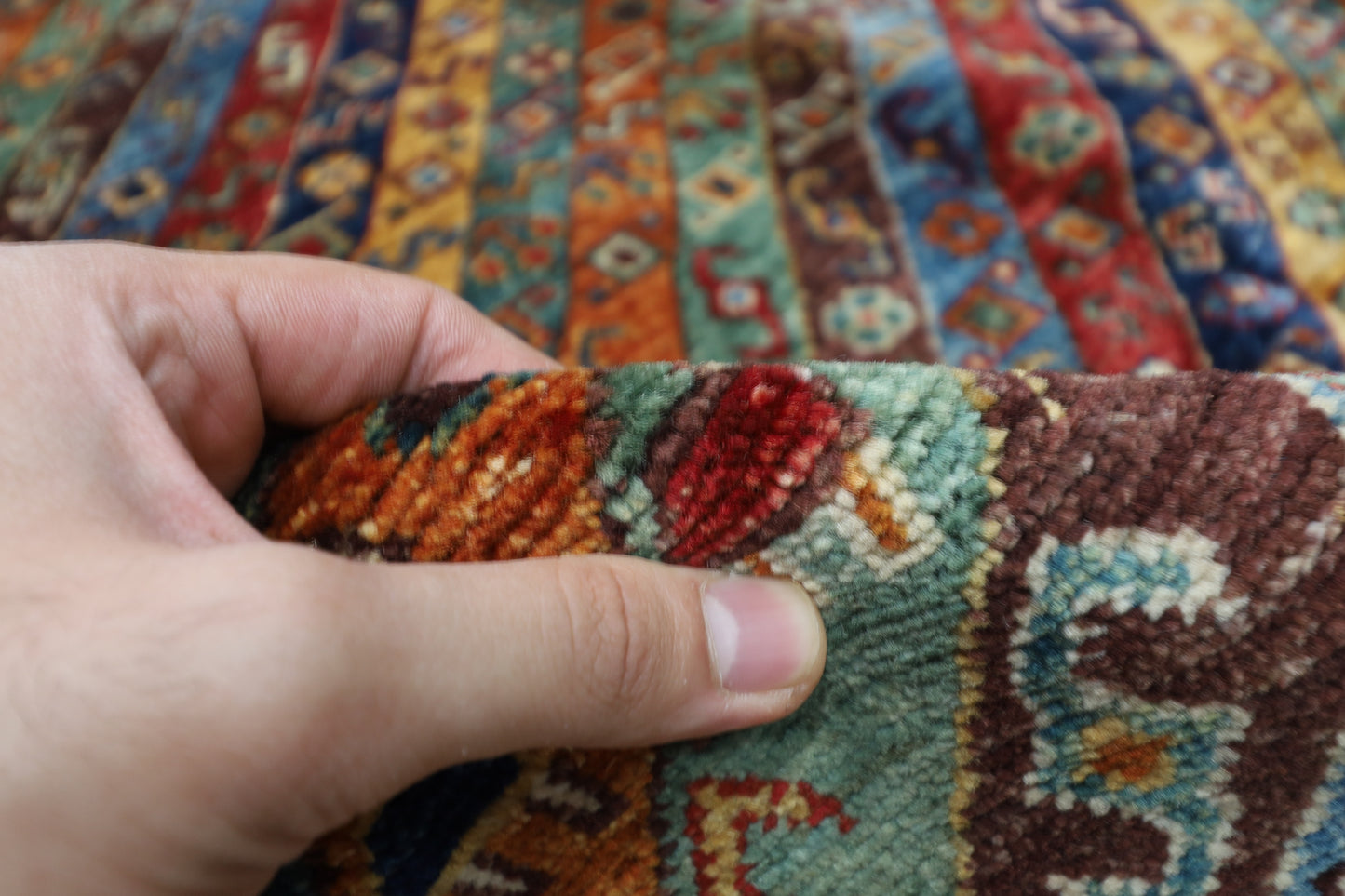 175 x 242 cm | Afghan Tribal Hand Knotted Veg Dye Wool Carpet
