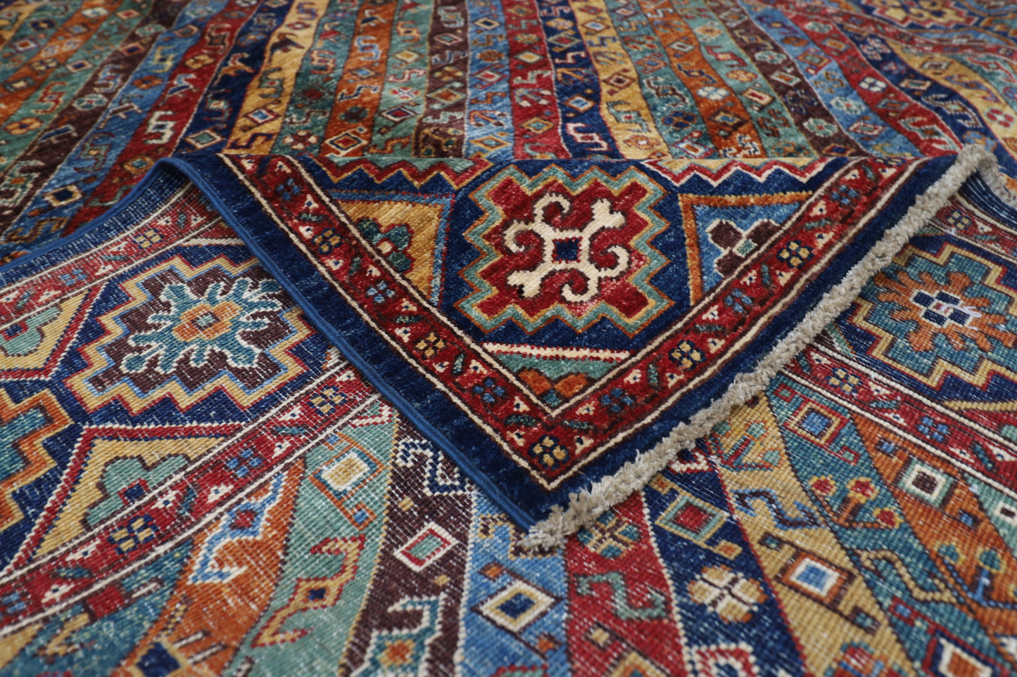 175 x 242 cm | Afghan Tribal Hand Knotted Veg Dye Wool Carpet