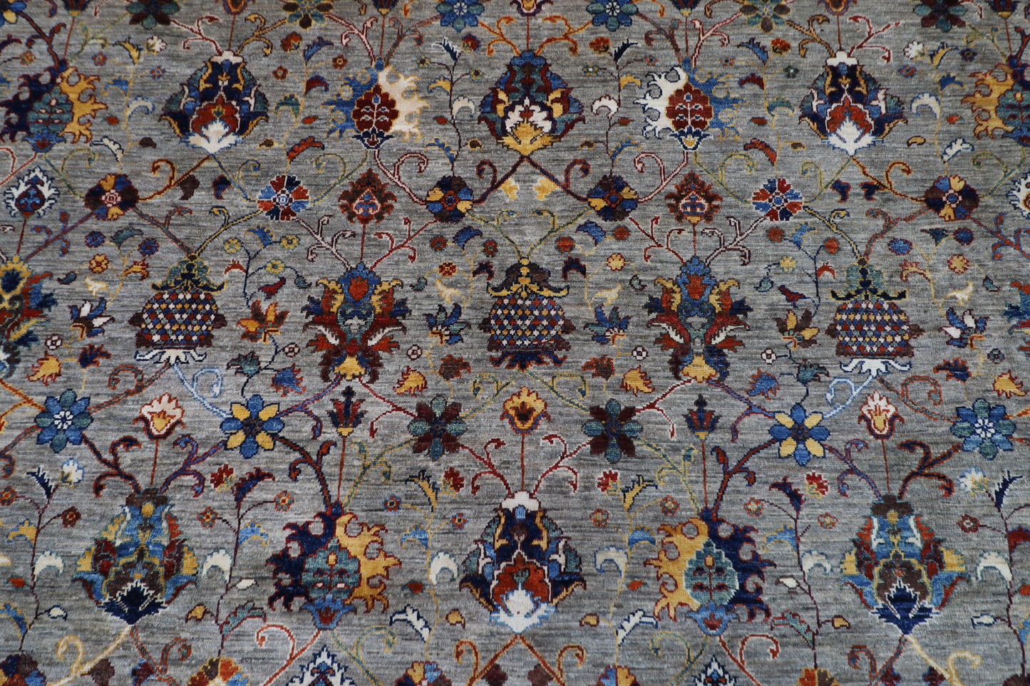 370 x 440 cm | Sultani Afghan Tribal Hand Knotted Natural Veg Dye Wool Carpet