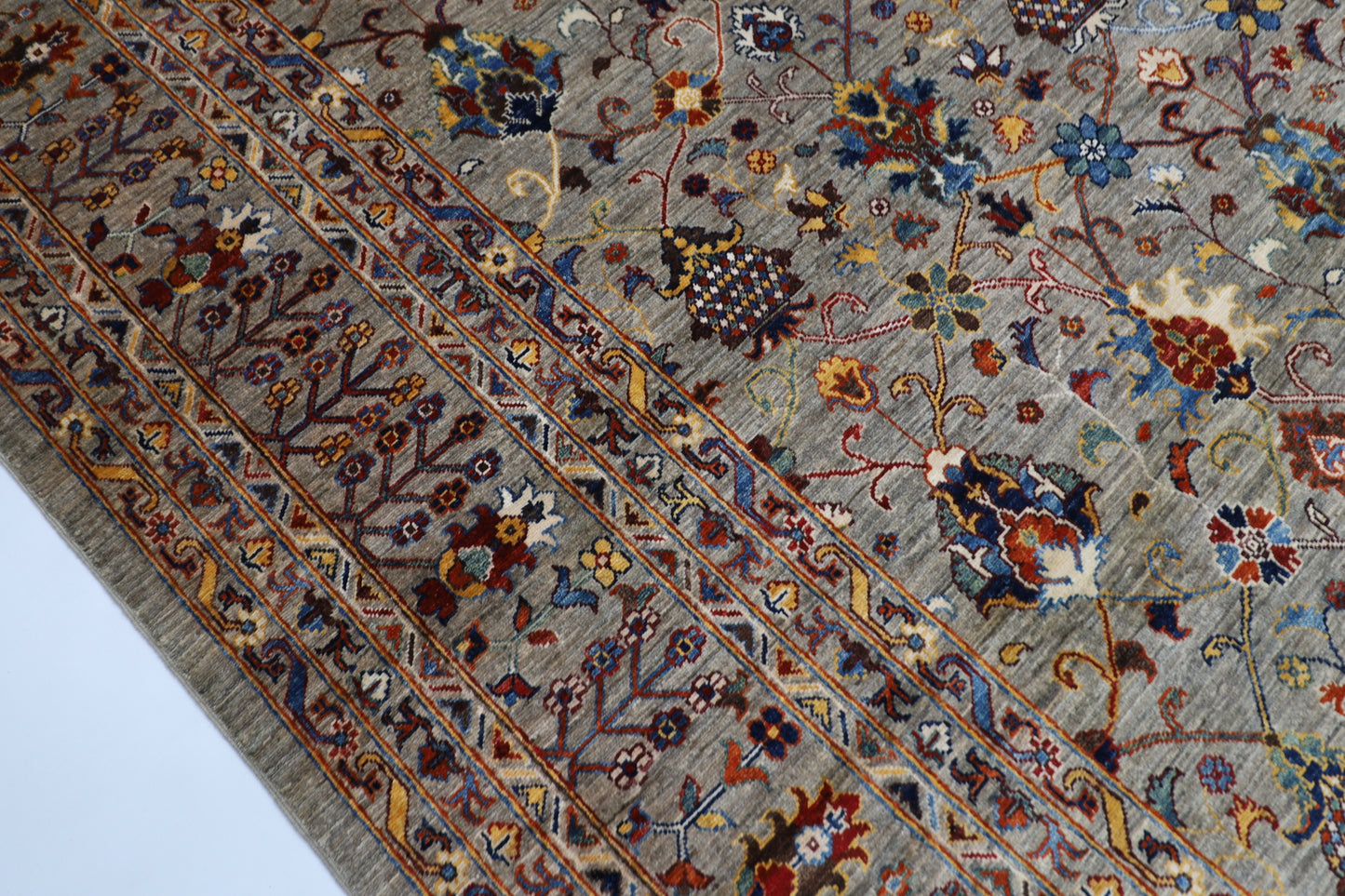 370 x 440 cm | Sultani Afghan Tribal Hand Knotted Natural Veg Dye Wool Carpet