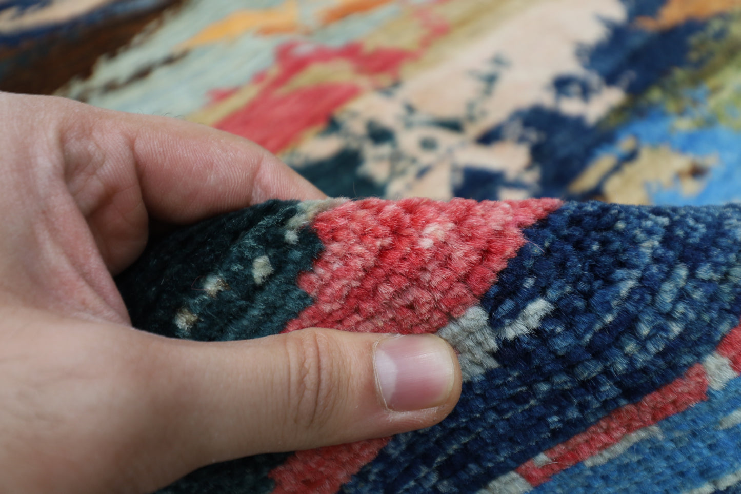 172 x 237 cm | Abstract Afghan Tribal Hand Knotted Veg Dye Wool Carpet