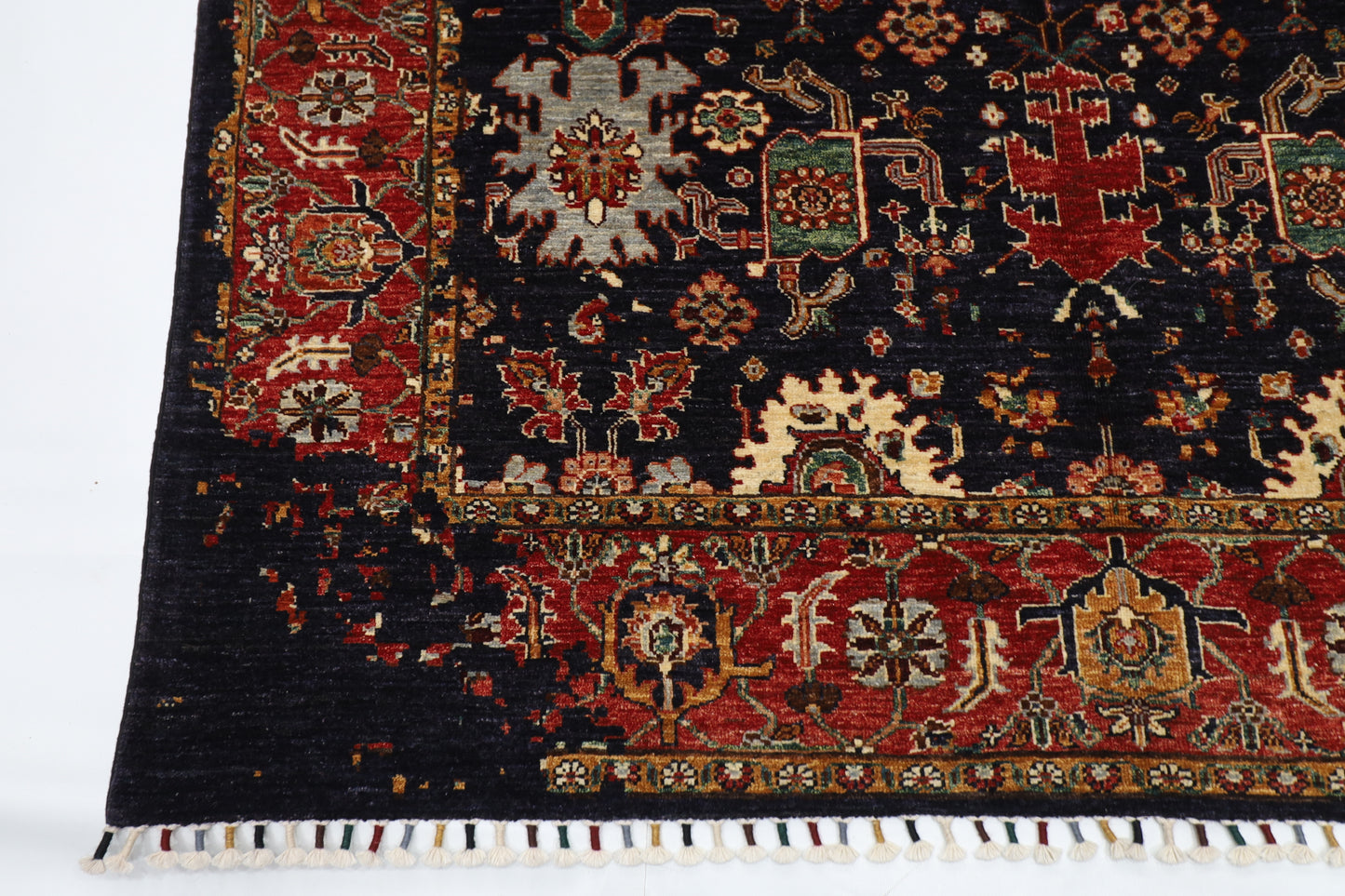 173 x 247 cm | Abstract Afghan Tribal Hand Knotted Veg Dye Wool Carpet