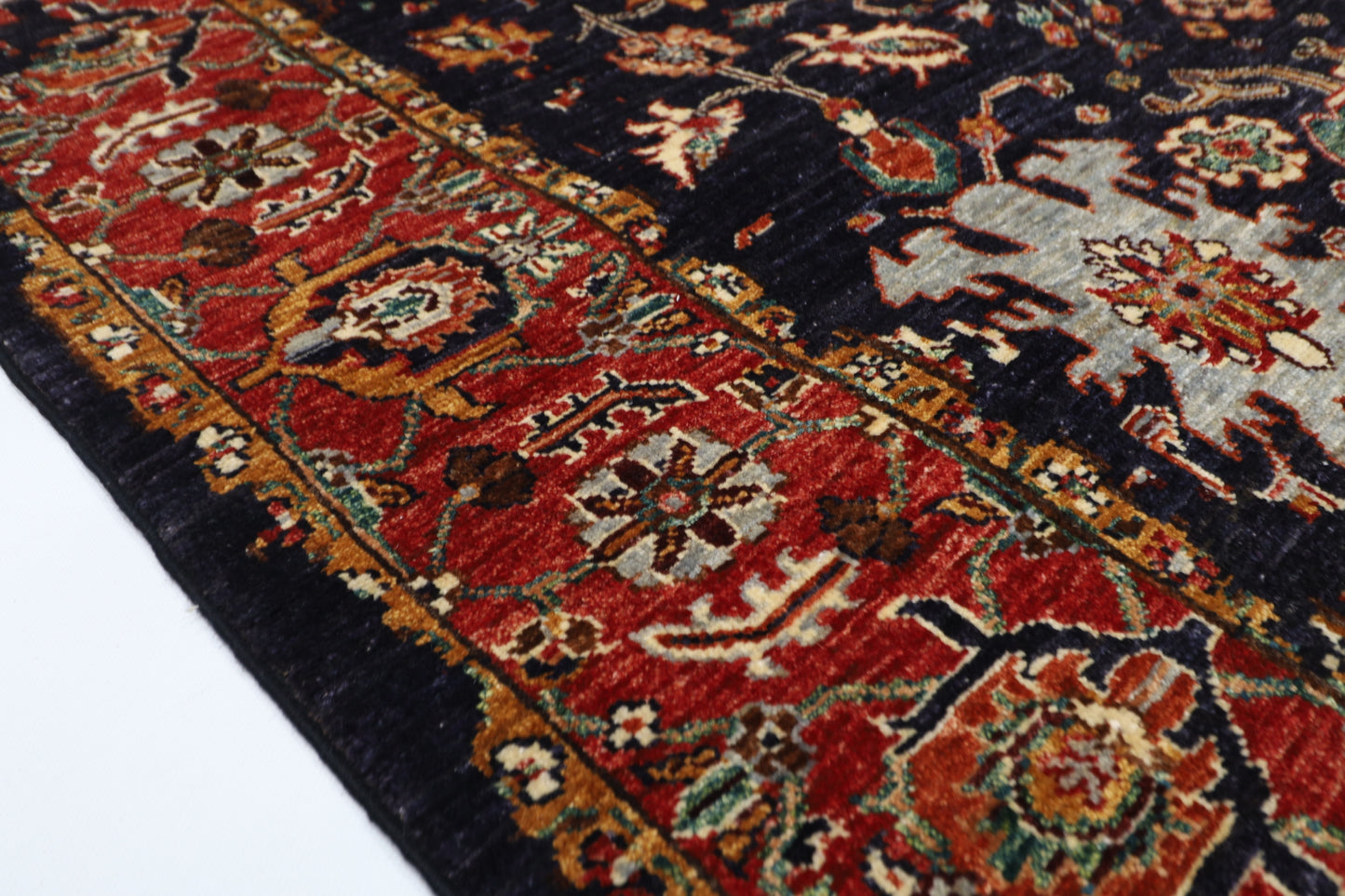 173 x 247 cm | Abstract Afghan Tribal Hand Knotted Veg Dye Wool Carpet