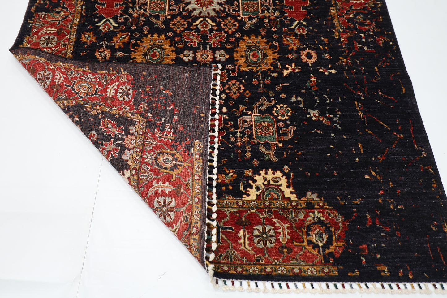 173 x 247 cm | Abstract Afghan Tribal Hand Knotted Veg Dye Wool Carpet