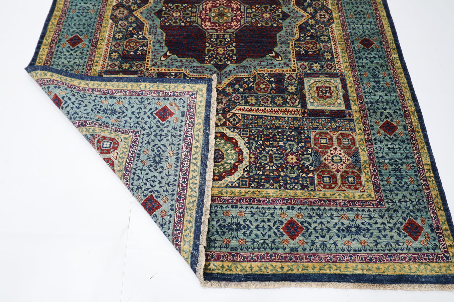 170 x 236 cm | Mamluk Afghan Tribal Hand Knotted Veg Dye Wool Carpet