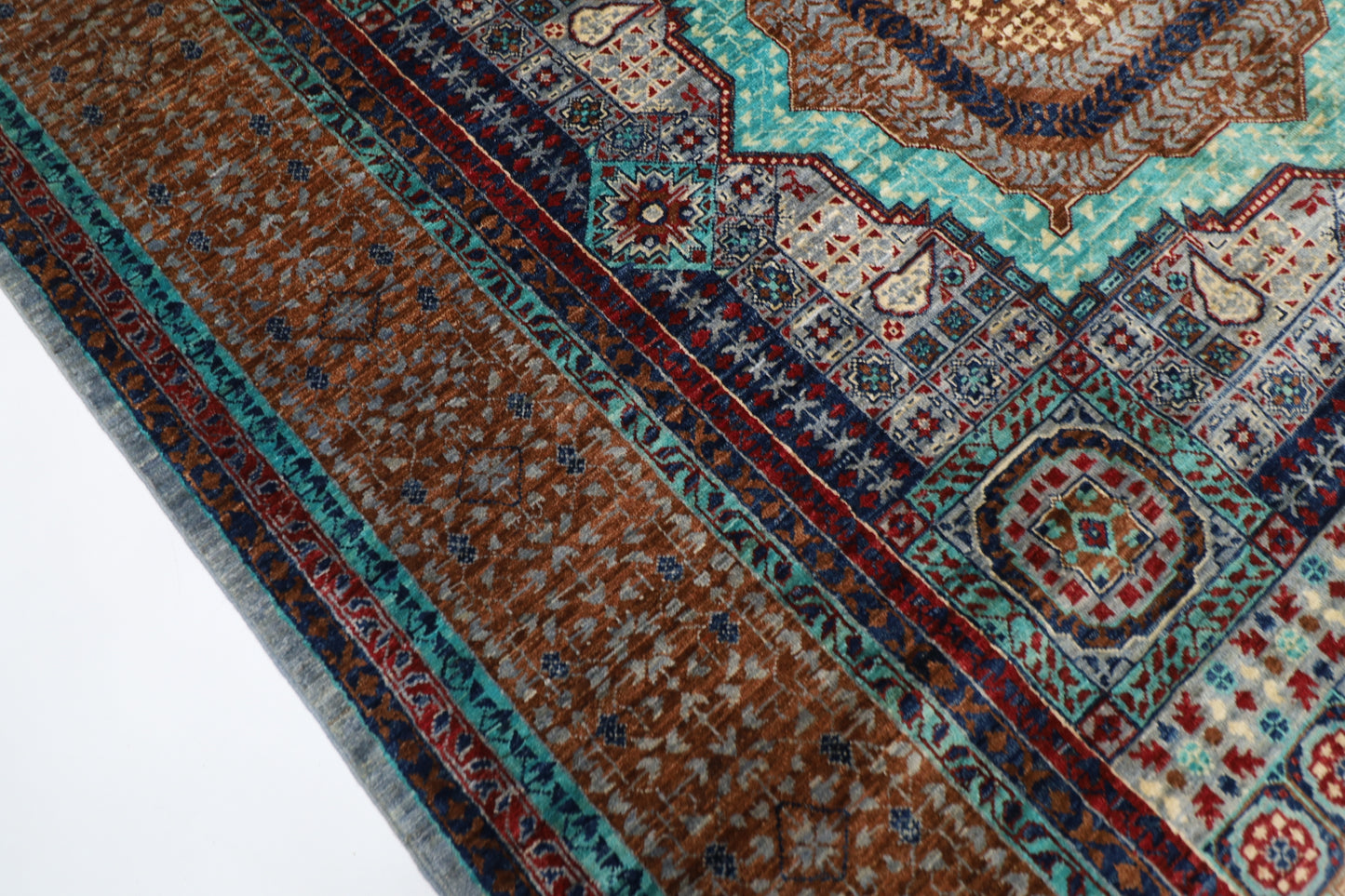 176 x 240 cm | Mamluk Afghan Tribal Hand Knotted Veg Dye Wool Carpet