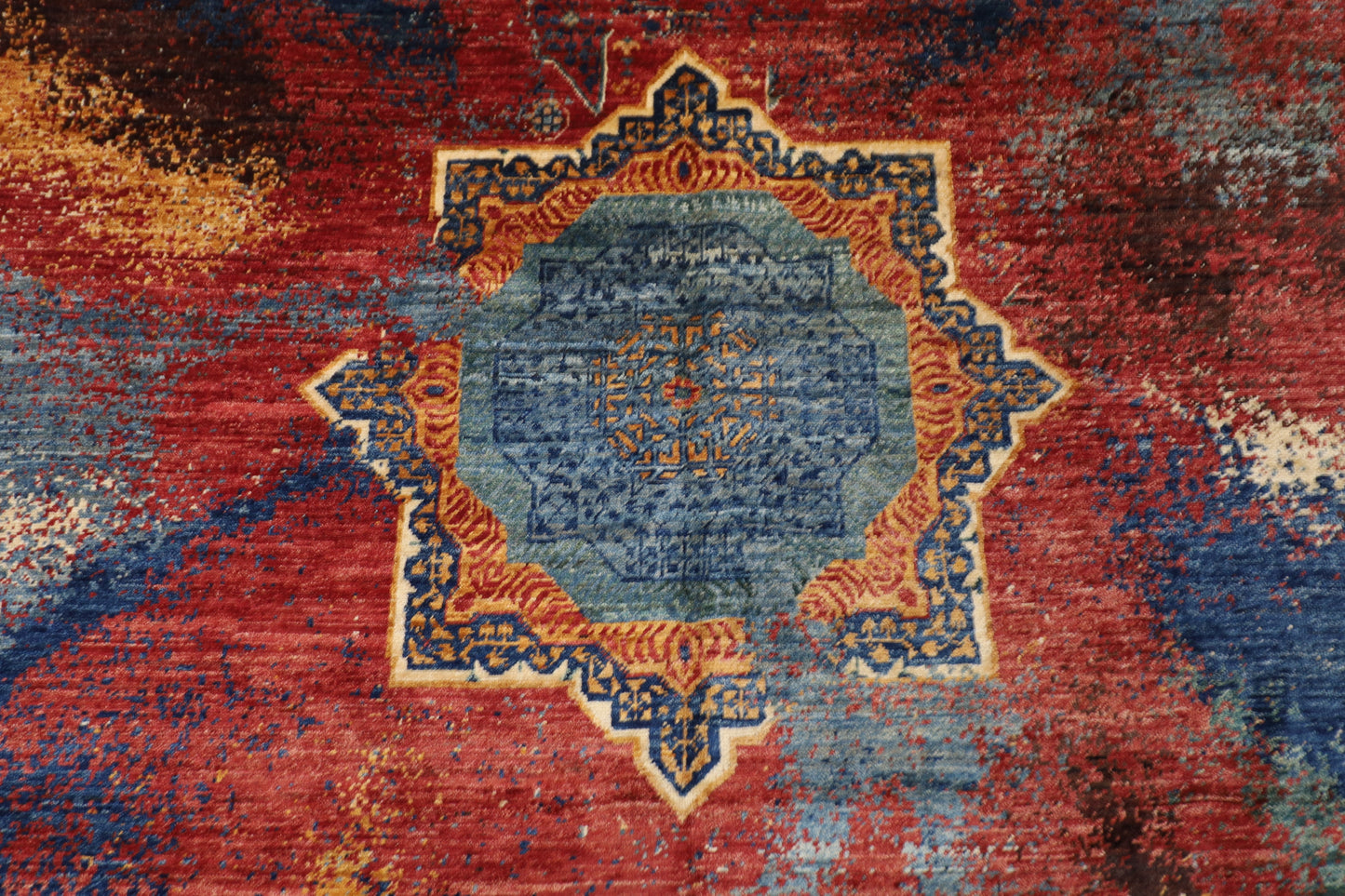 173 x243 cm | Abstract Afghan Tribal Hand Knotted Veg Dye Wool Carpet
