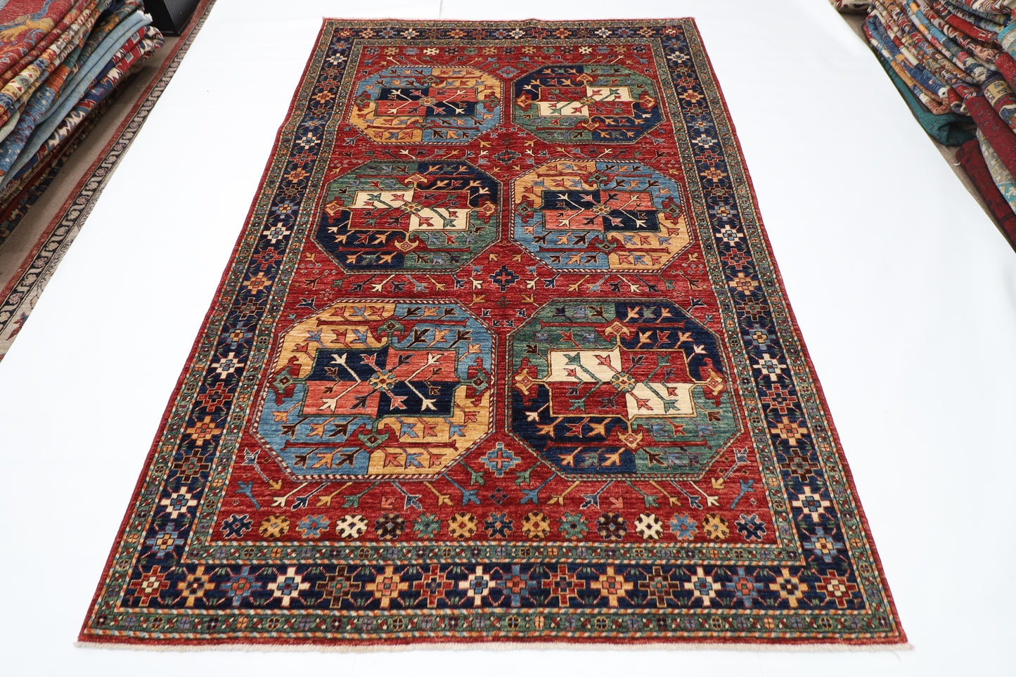 157 x 235 cm | Ersari Afghan Tribal Hand Knotted Veg Dye Wool Carpet