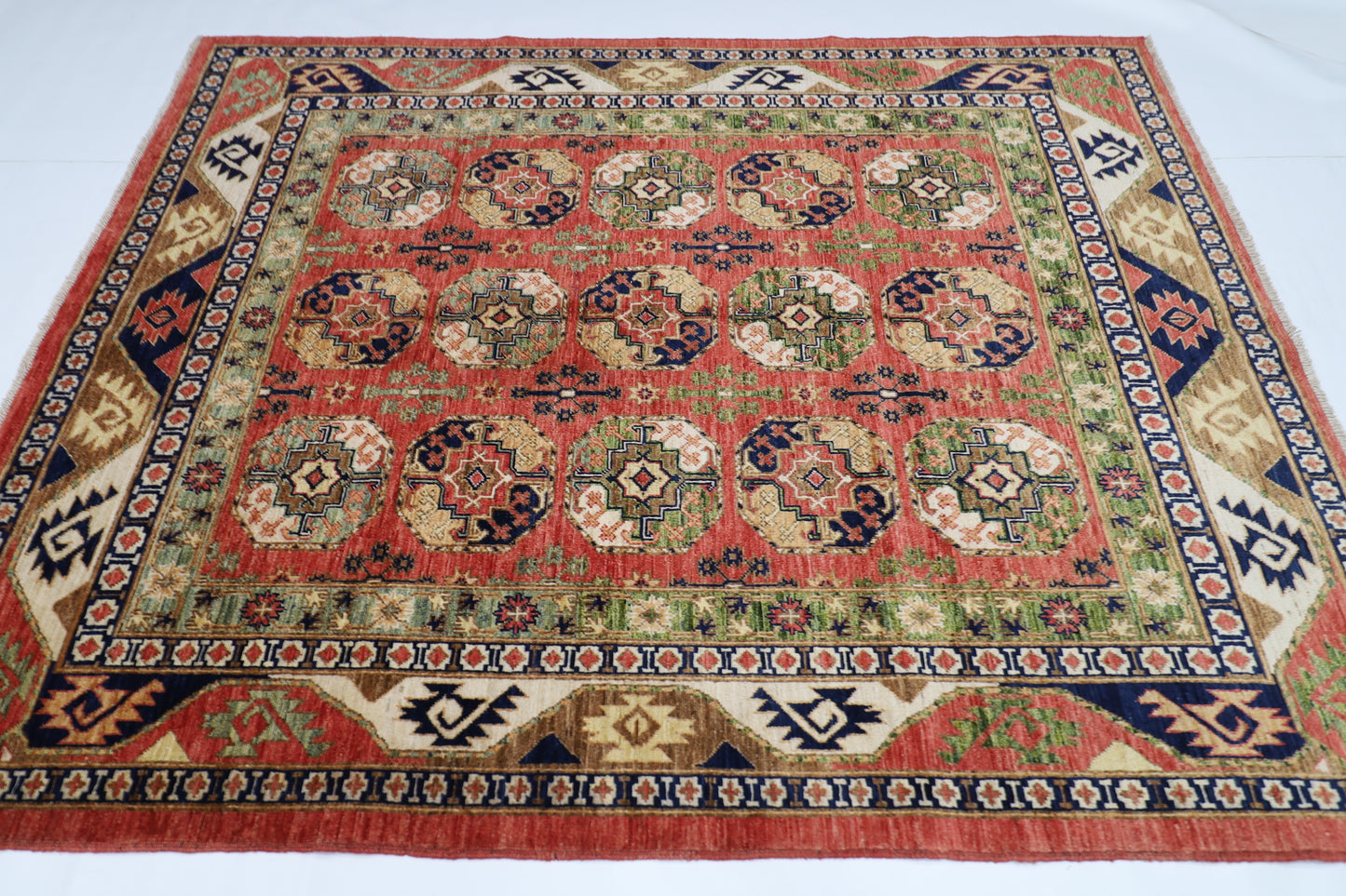 175 x220 cm | Ersari Afghan Tribal Hand Knotted Veg Dye Wool Carpet