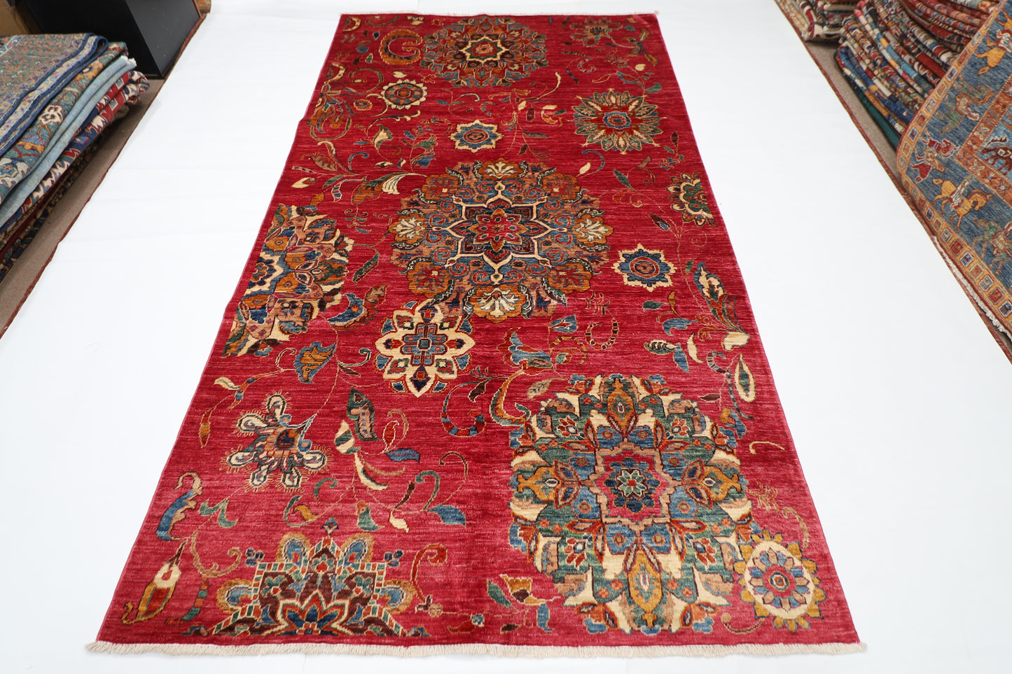 148 x 262 cm | Floral Pink Afghan Tribal Hand Knotted Veg Dye Wool carpet