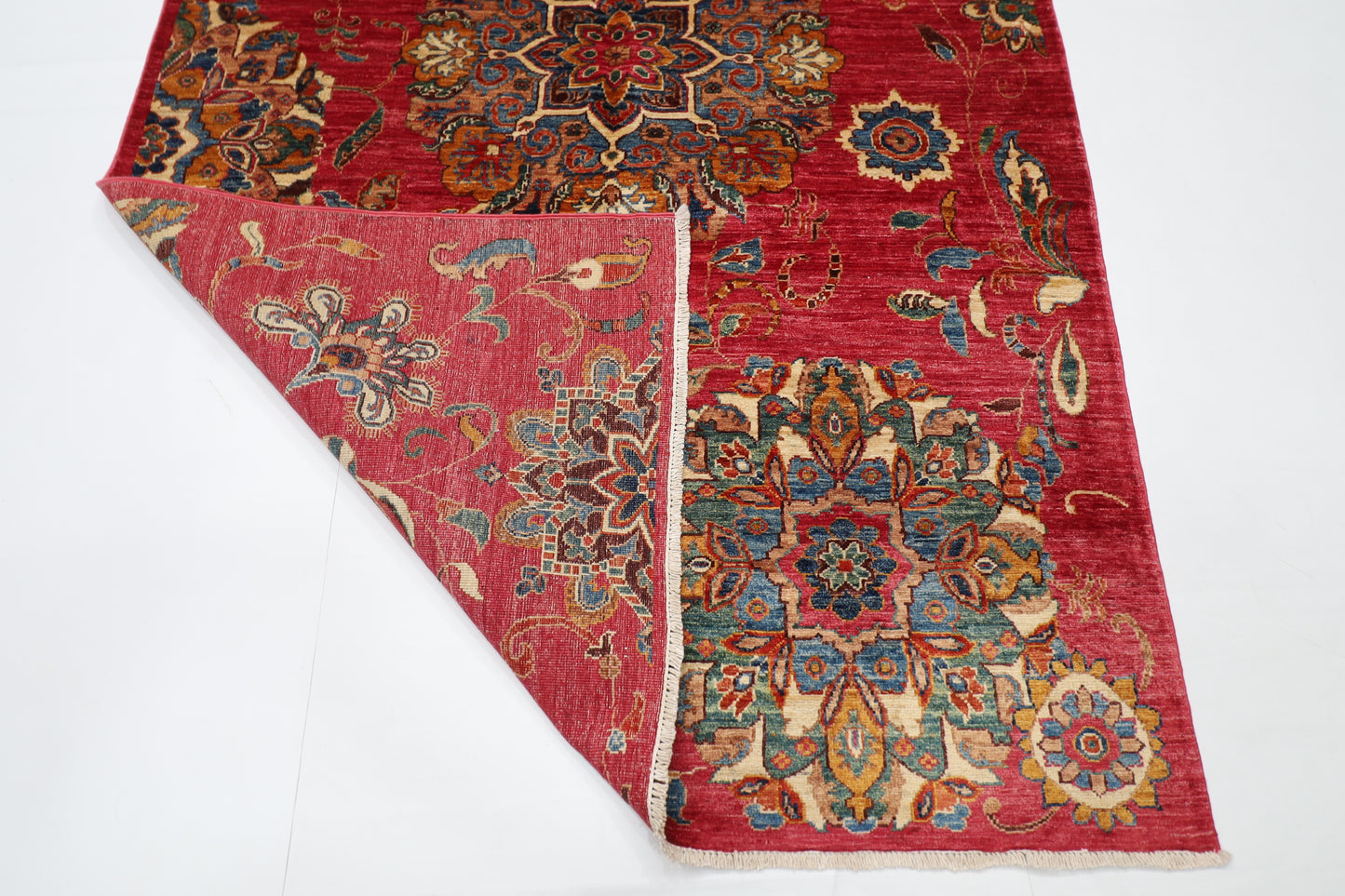 148 x 262 cm | Floral Pink Afghan Tribal Hand Knotted Veg Dye Wool carpet