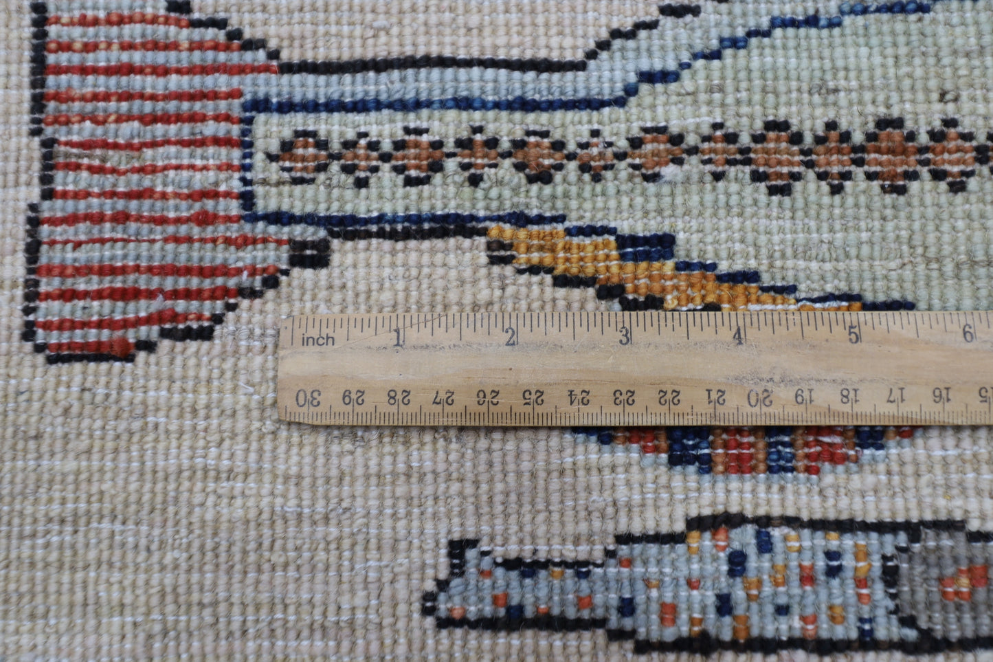 154 x 216 cm | Fish Party Afghan Tribal Hand Knotted Natural Veg Dye Wool Carpet