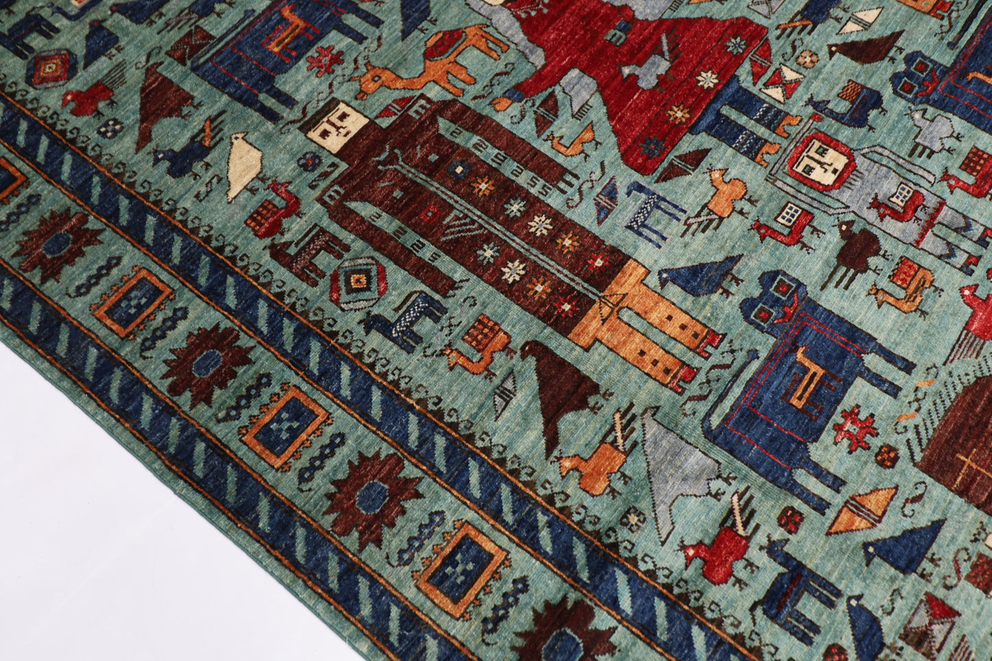 189 x 272 cm | King and Queen Afghan Tribal Hand Knotted Natural Veg Dye Wool Carpet