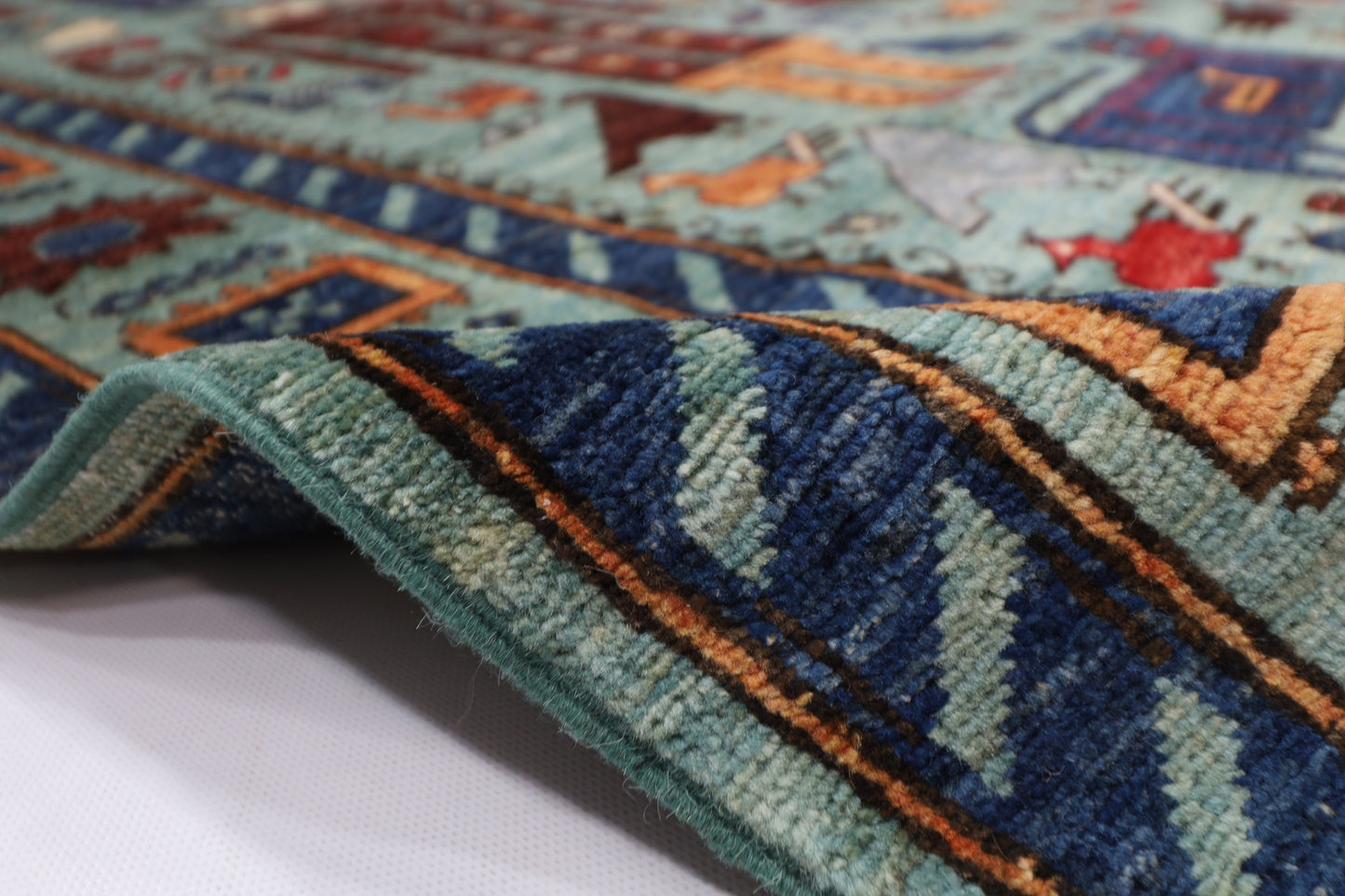 189 x 272 cm | King and Queen Afghan Tribal Hand Knotted Natural Veg Dye Wool Carpet