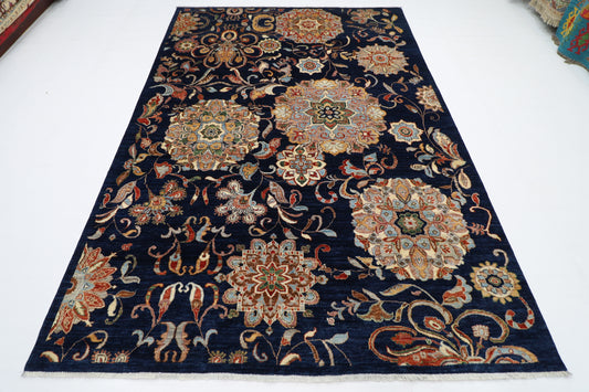 205 x 298 cm | Floral Afghan Tribal Hand Knotted Natural Veg Dye Wool Carpet