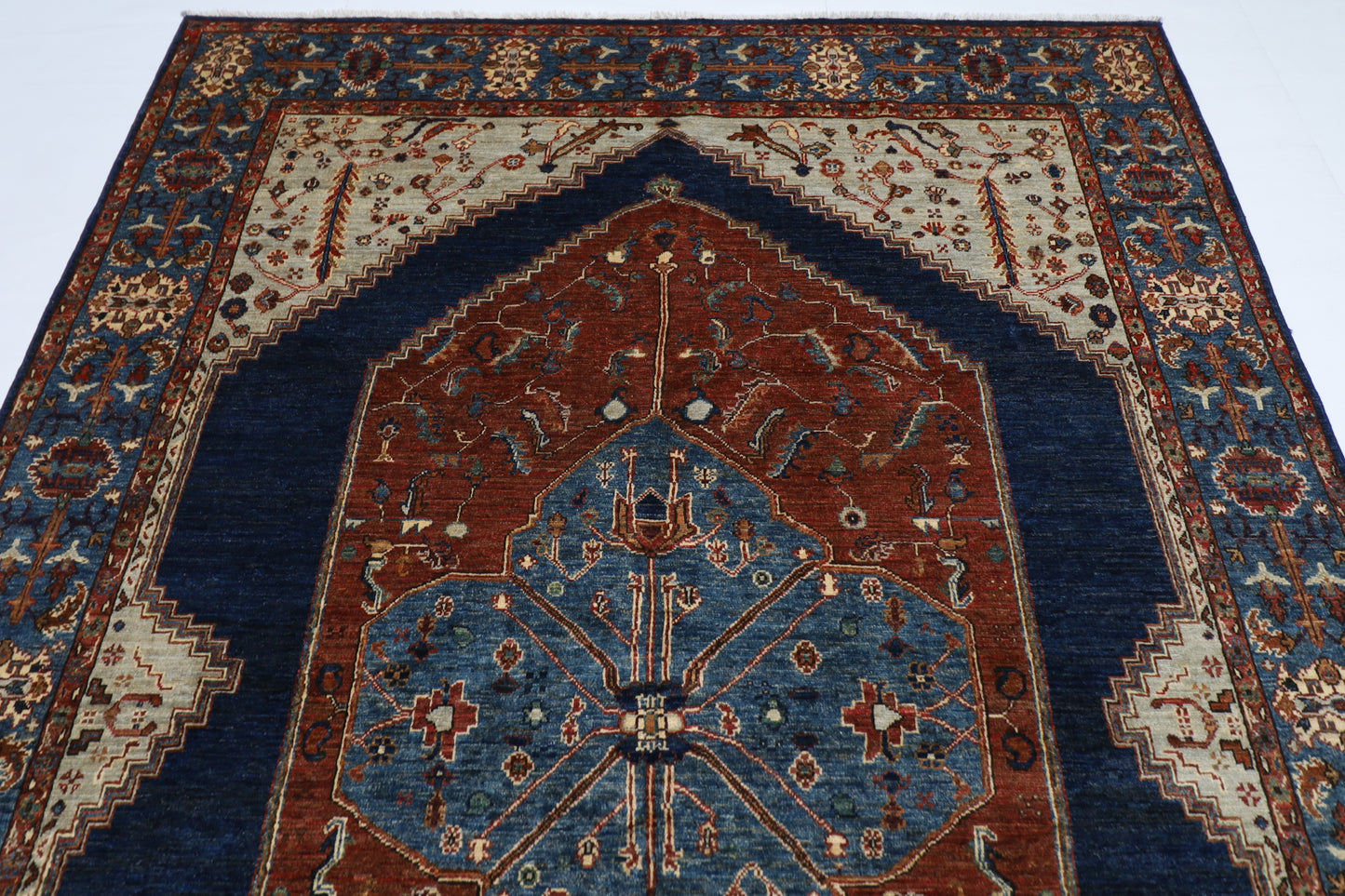 200 x 296 cm | Heriz Afghan Tribal Hand Knotted Natural Veg Dye Wool Carpet