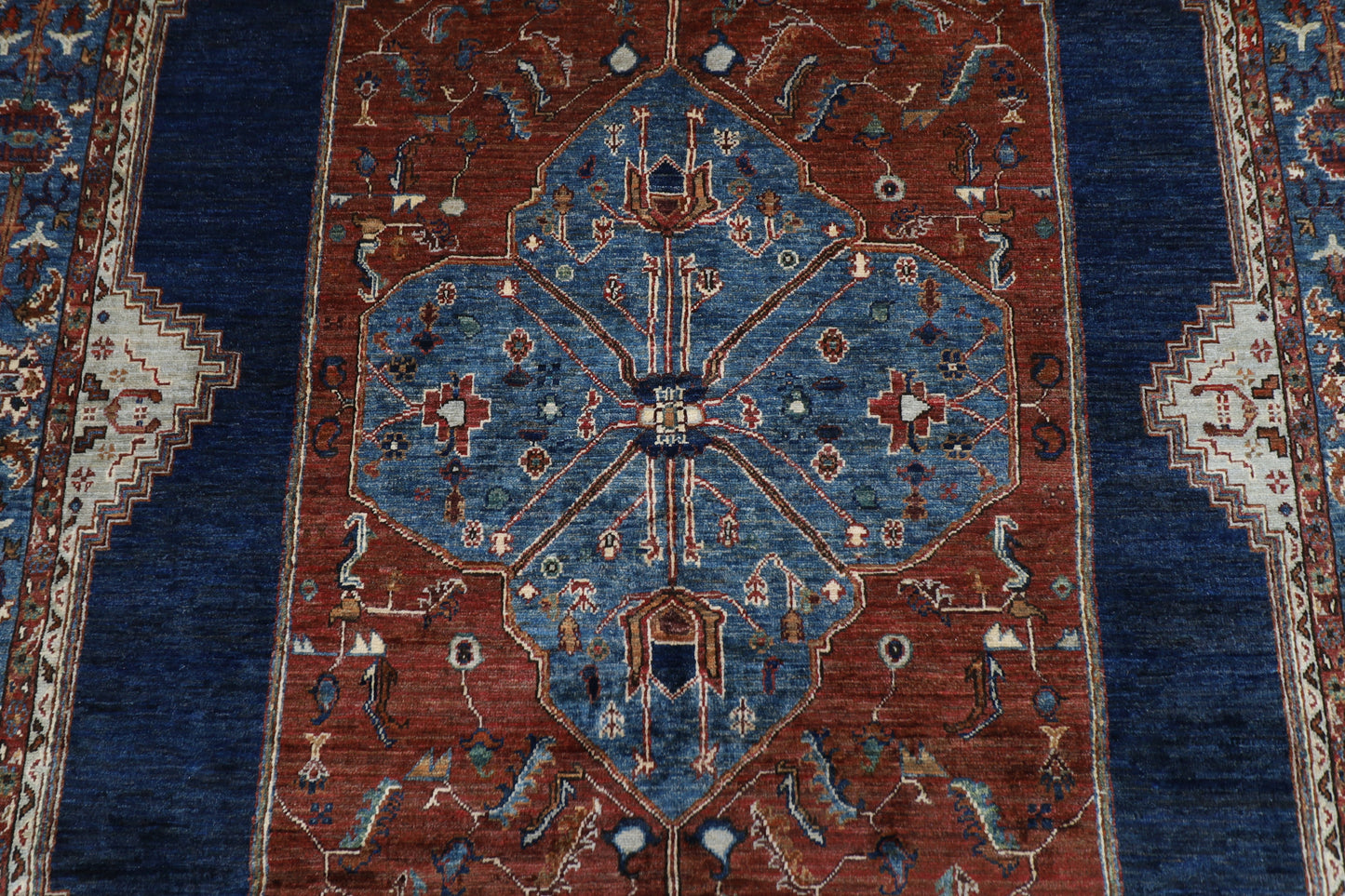 200 x 296 cm | Heriz Afghan Tribal Hand Knotted Natural Veg Dye Wool Carpet