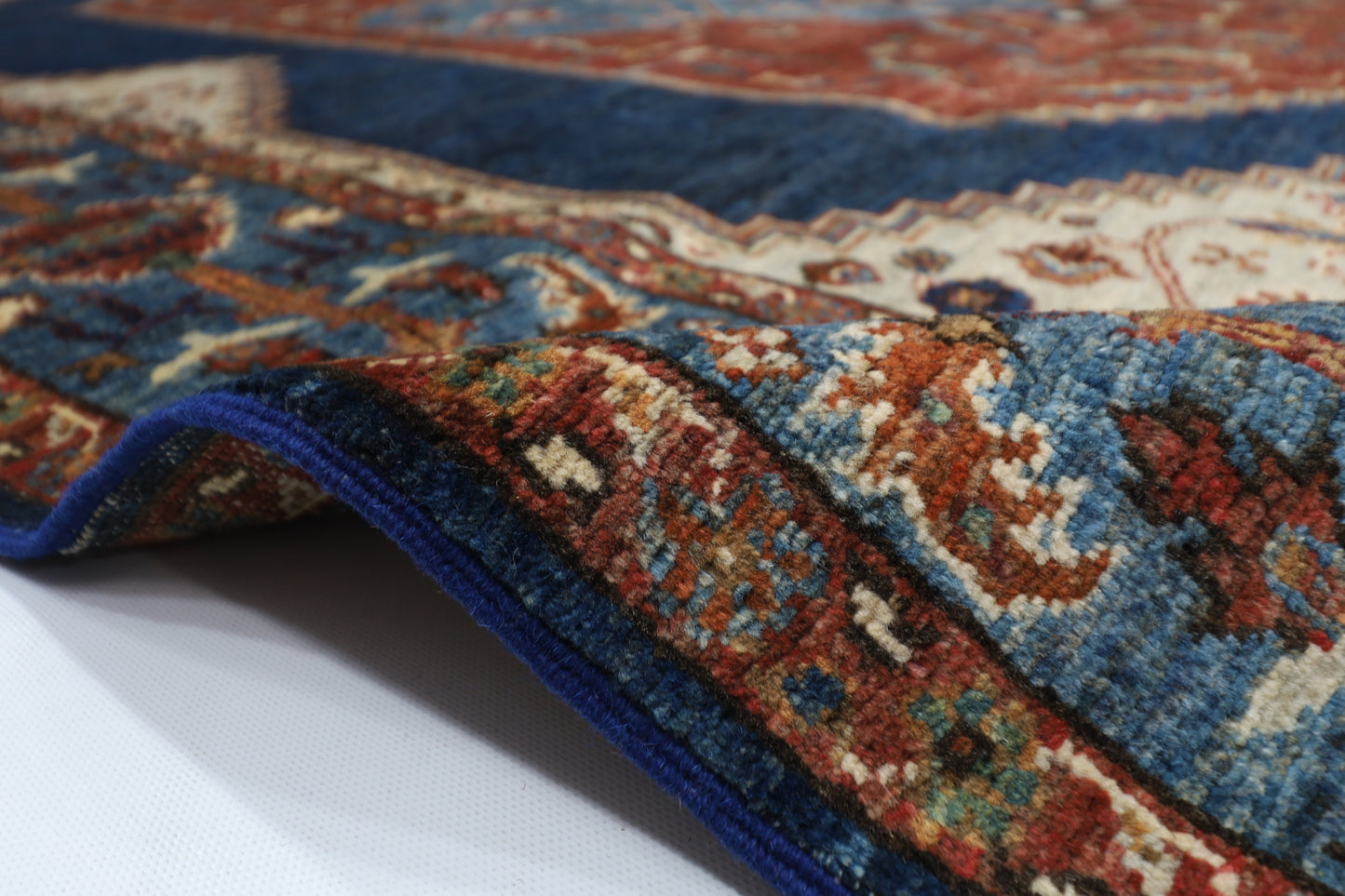200 x 296 cm | Heriz Afghan Tribal Hand Knotted Natural Veg Dye Wool Carpet