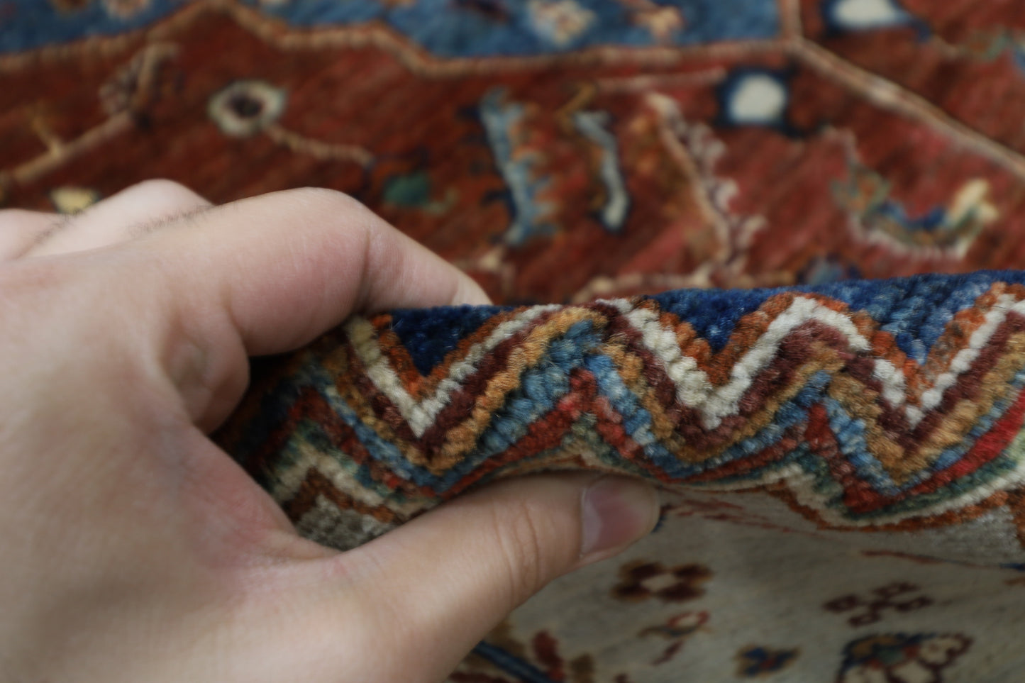 200 x 296 cm | Heriz Afghan Tribal Hand Knotted Natural Veg Dye Wool Carpet