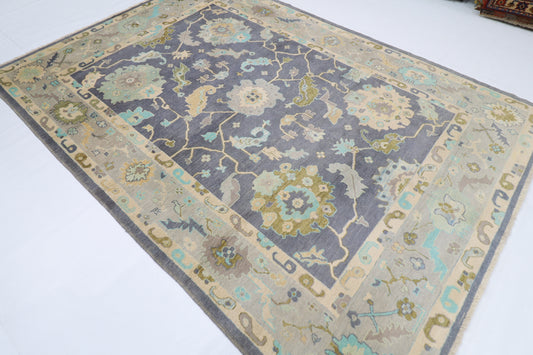 216 x 306 cm | Oushak Afghan Tribal Hand Knotted Natural Veg Dye Wool Carpet