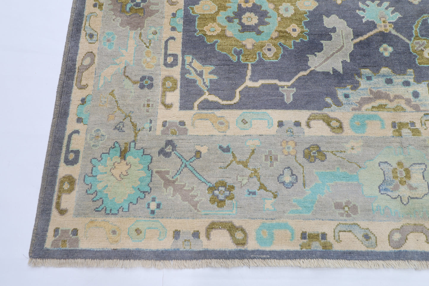 216 x 306 cm | Oushak Afghan Tribal Hand Knotted Natural Veg Dye Wool Carpet