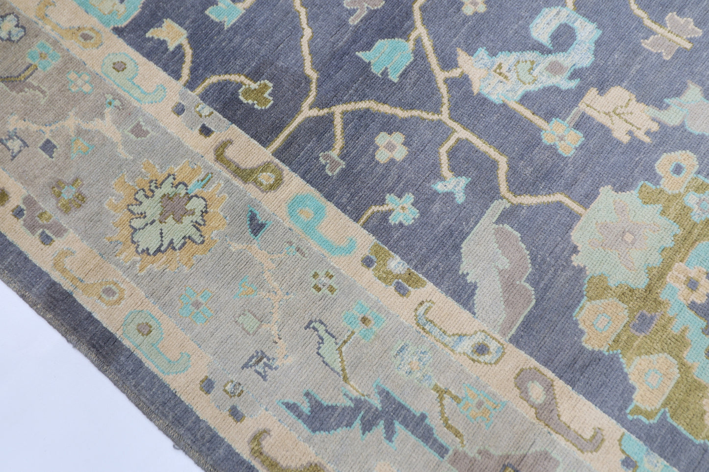 216 x 306 cm | Oushak Afghan Tribal Hand Knotted Natural Veg Dye Wool Carpet