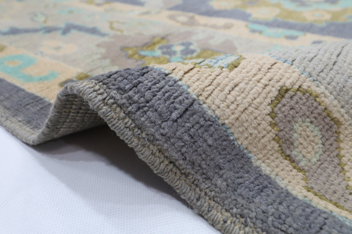 216 x 306 cm | Oushak Afghan Tribal Hand Knotted Natural Veg Dye Wool Carpet