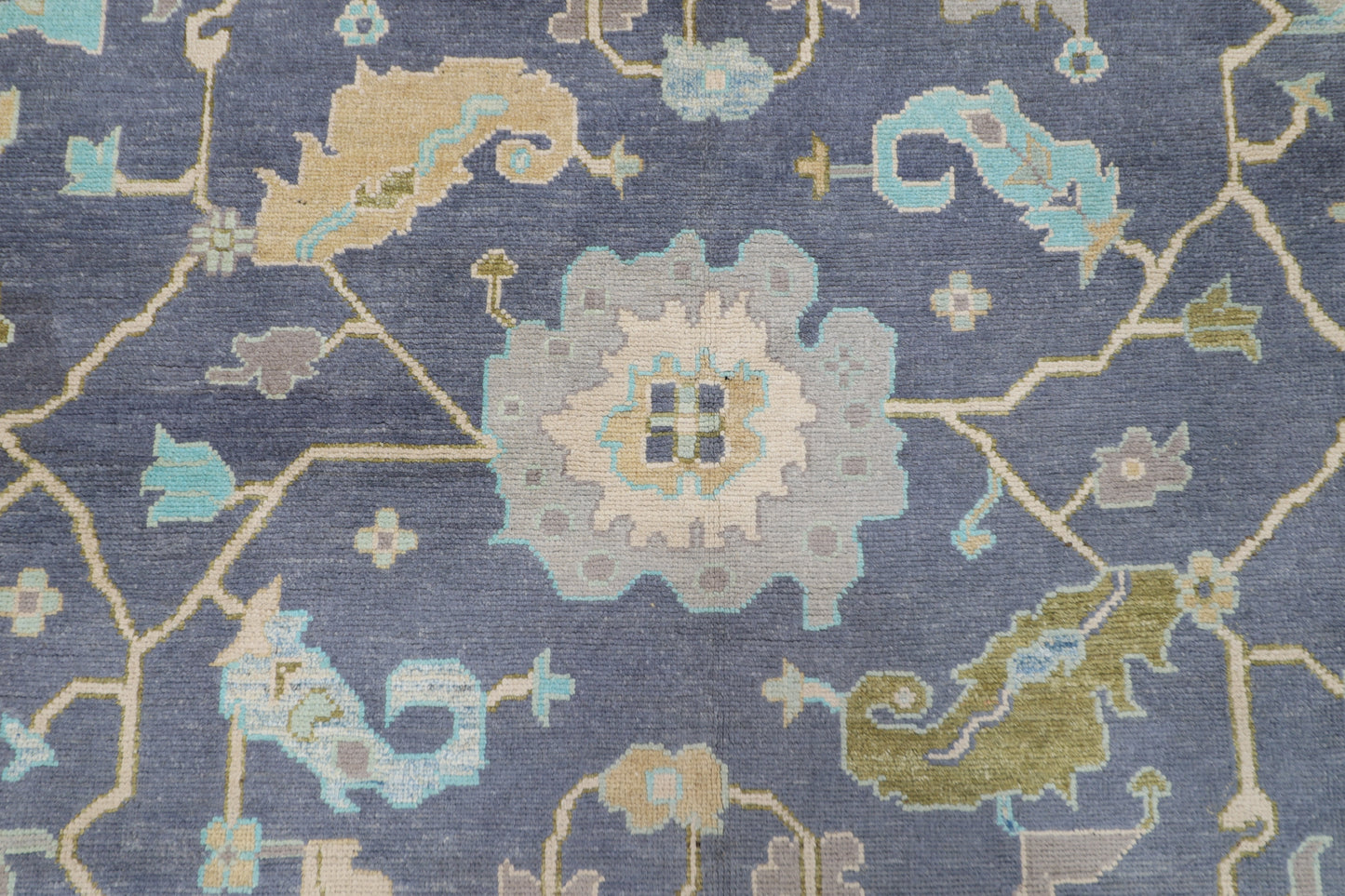 216 x 306 cm | Oushak Afghan Tribal Hand Knotted Natural Veg Dye Wool Carpet