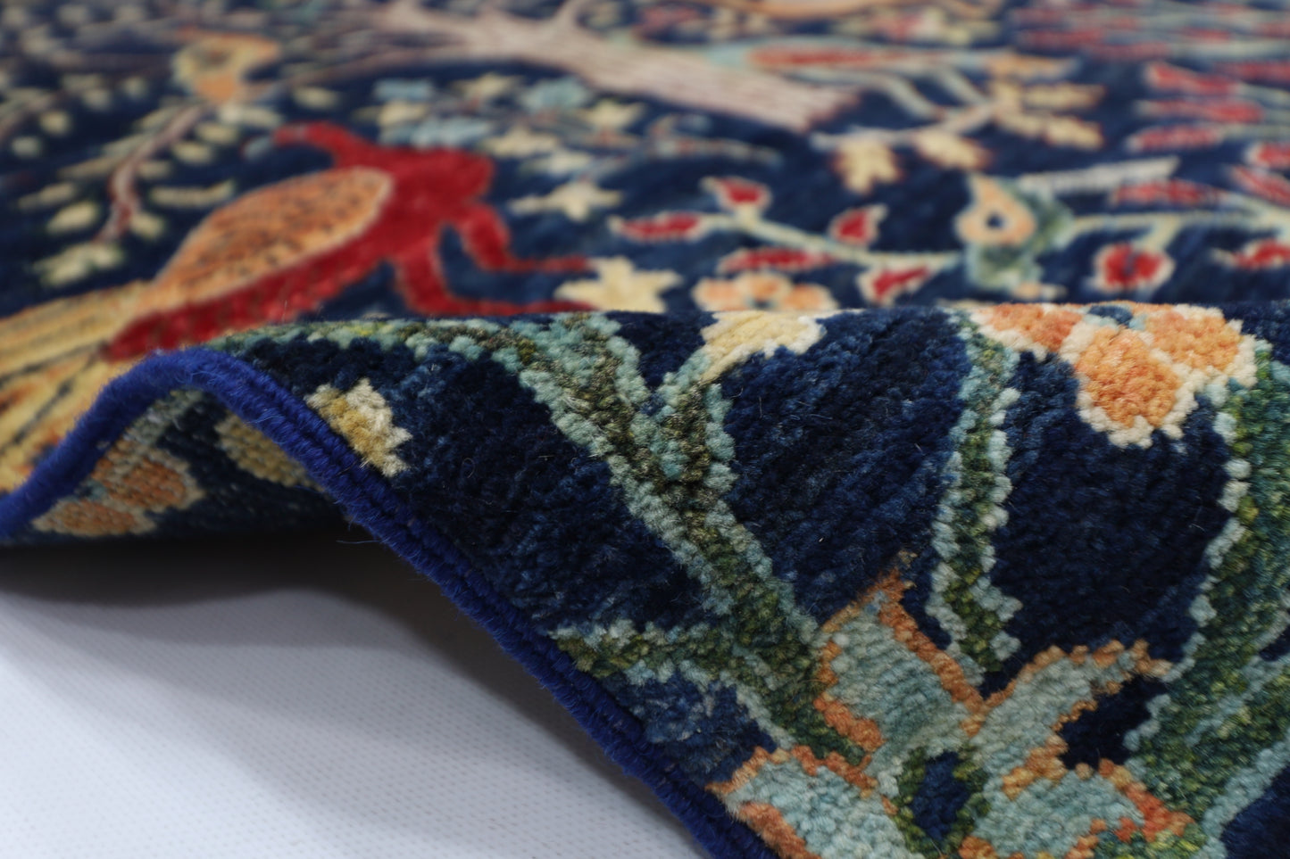 100 x 155 cm | Birds Afghan Tribal Hand Knotted Natural Veg Dye Wool Carpet