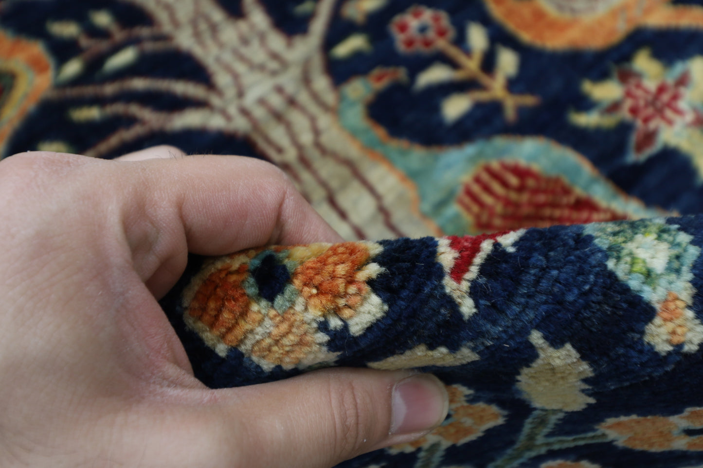 100 x 155 cm | Birds Afghan Tribal Hand Knotted Natural Veg Dye Wool Carpet
