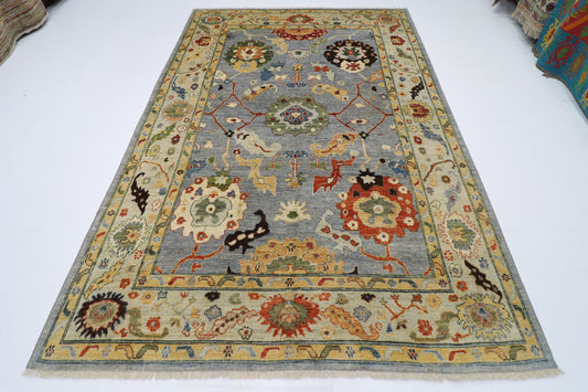 205 x 298 cm | Oushak Afghan Tribal Hand Knotted Natural Veg Dye Wool Carpet
