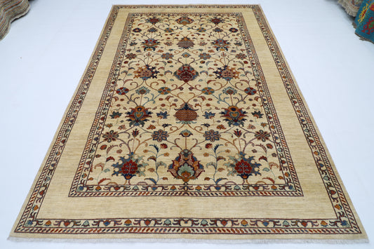 208 x 295 cm | Sultani Afghan Tribal Hand Knotted Natural Veg Dye Wool Carpet