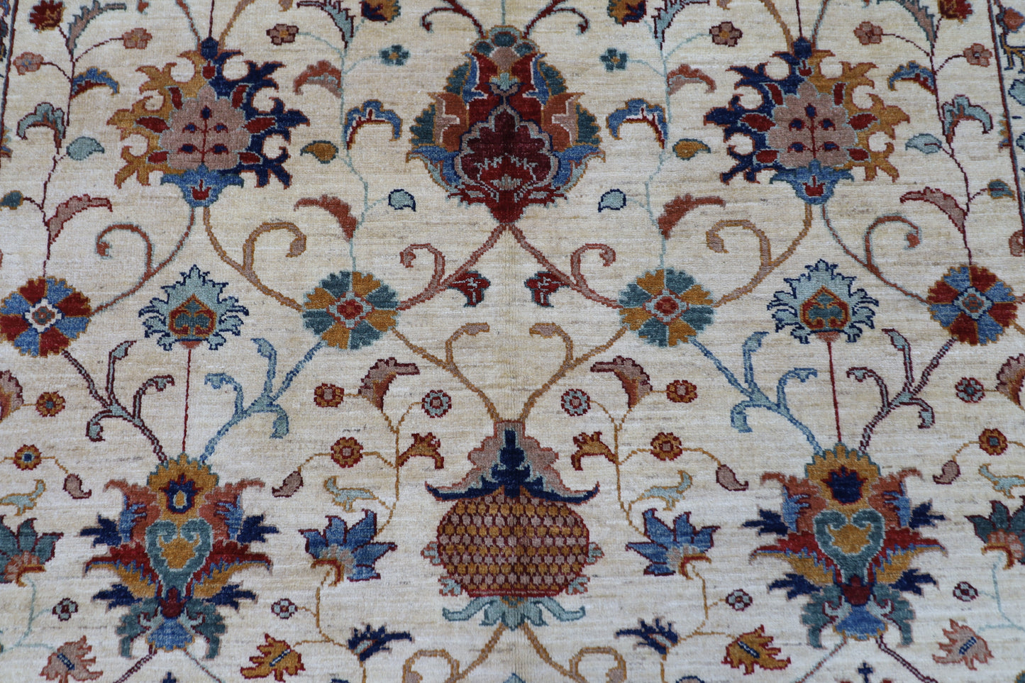 208 x 295 cm | Sultani Afghan Tribal Hand Knotted Natural Veg Dye Wool Carpet