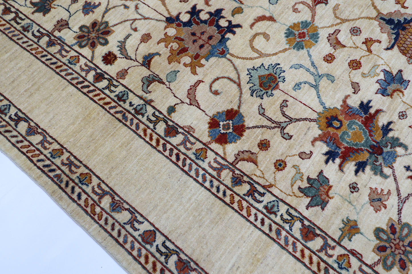 208 x 295 cm | Sultani Afghan Tribal Hand Knotted Natural Veg Dye Wool Carpet