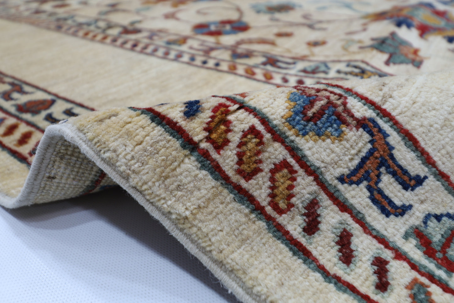 208 x 295 cm | Sultani Afghan Tribal Hand Knotted Natural Veg Dye Wool Carpet