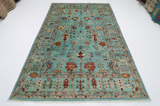 203 x 293 cm | Sultani Afghan Tribal Hand Knotted Natural Veg Dye Wool Carpet