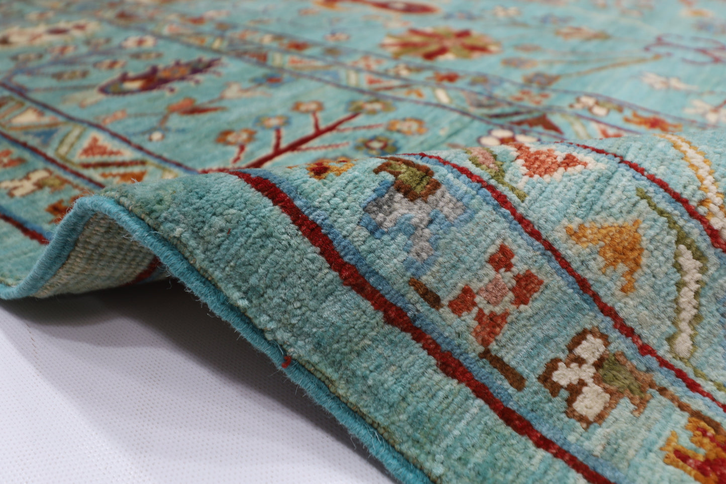 203 x 293 cm | Sultani Afghan Tribal Hand Knotted Natural Veg Dye Wool Carpet