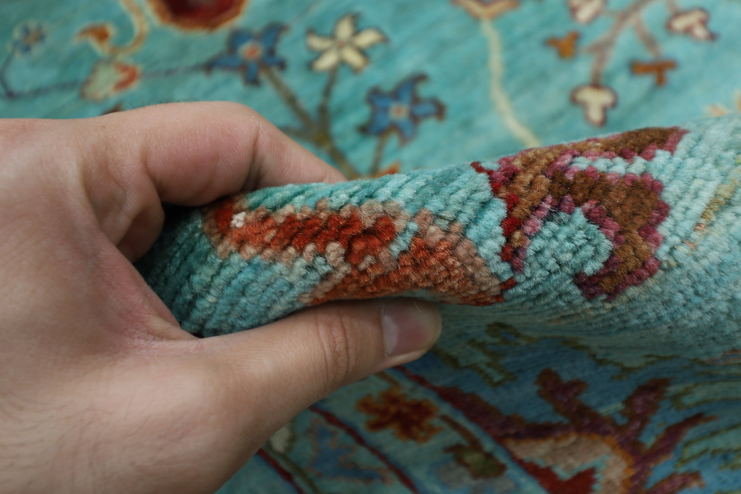 203 x 293 cm | Sultani Afghan Tribal Hand Knotted Natural Veg Dye Wool Carpet