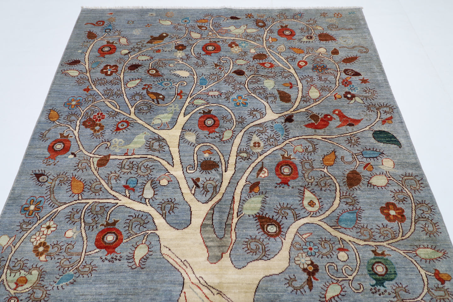 174 x 235 cm | Gabbeh Afghan Tribal Hand Knotted Natural Veg Dye Wool Carpet