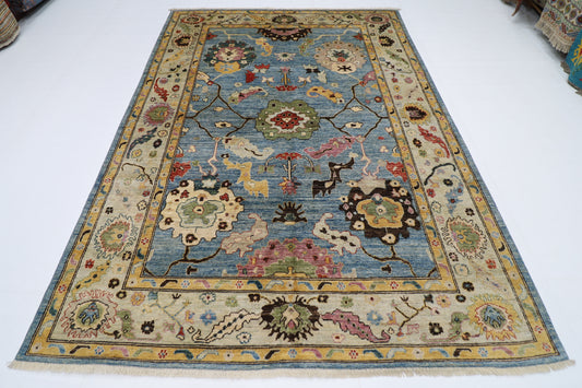 206 x 289 cm | Oushak Afghan Tribal Hand Knotted Natural Veg Dye Wool Carpet