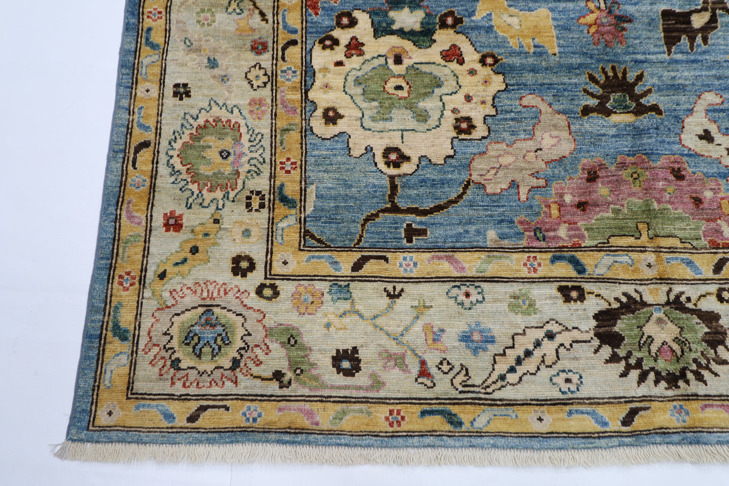 206 x 289 cm | Oushak Afghan Tribal Hand Knotted Natural Veg Dye Wool Carpet