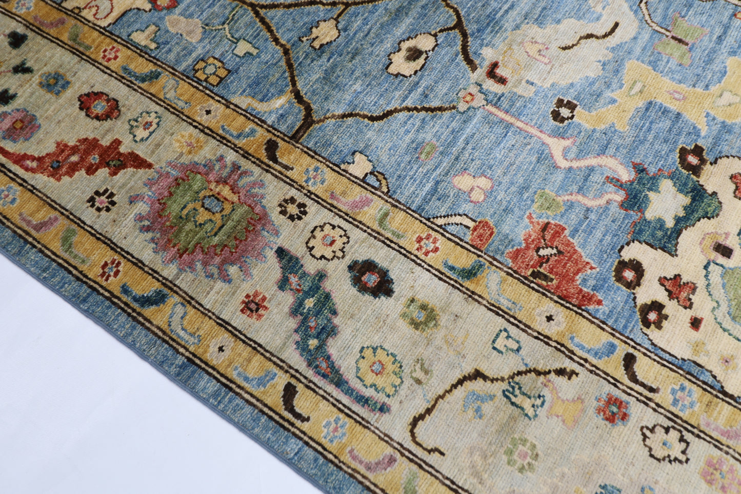 206 x 289 cm | Oushak Afghan Tribal Hand Knotted Natural Veg Dye Wool Carpet