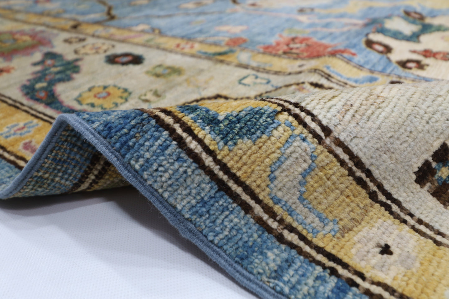 206 x 289 cm | Oushak Afghan Tribal Hand Knotted Natural Veg Dye Wool Carpet