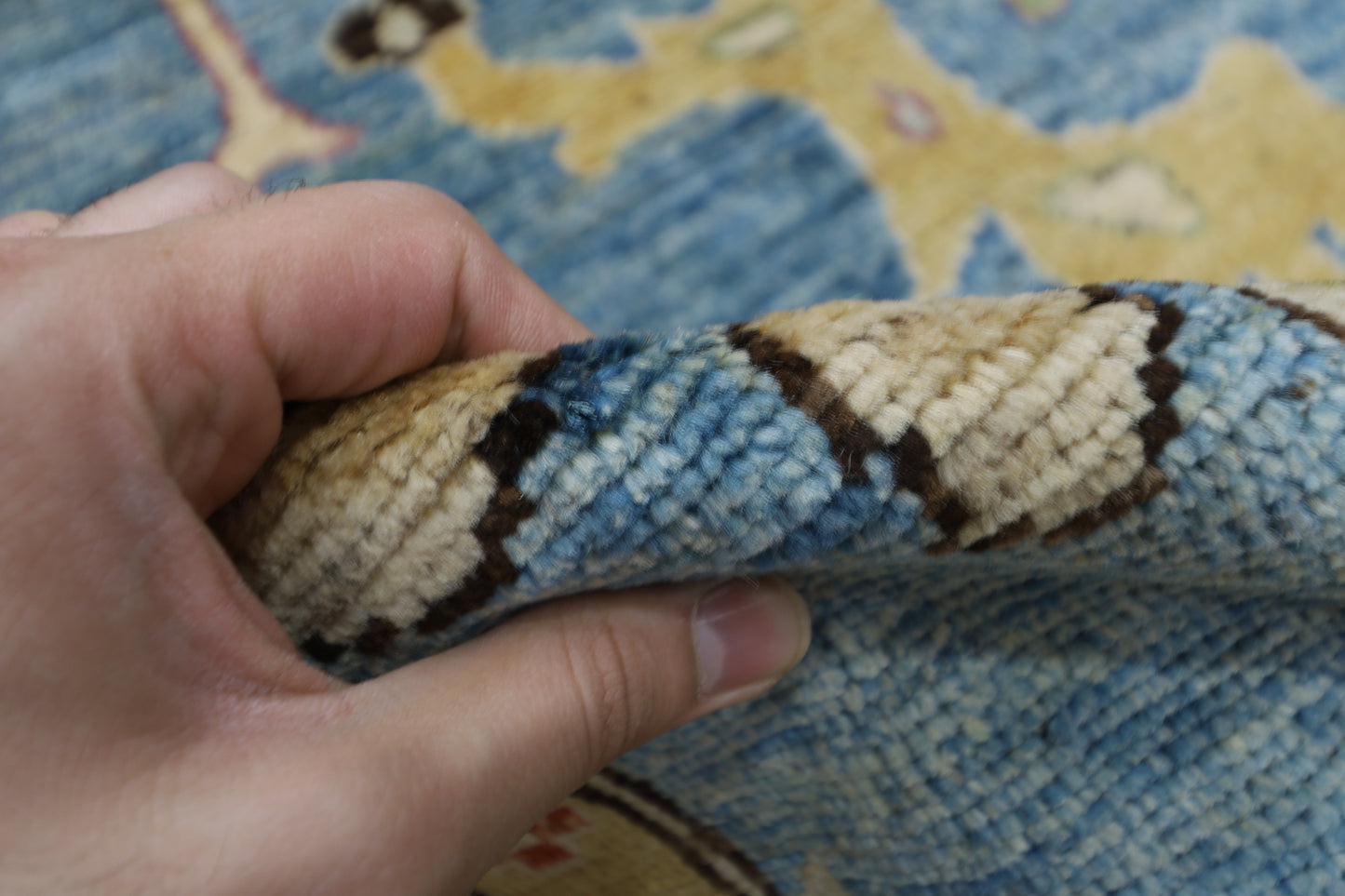 206 x 289 cm | Oushak Afghan Tribal Hand Knotted Natural Veg Dye Wool Carpet